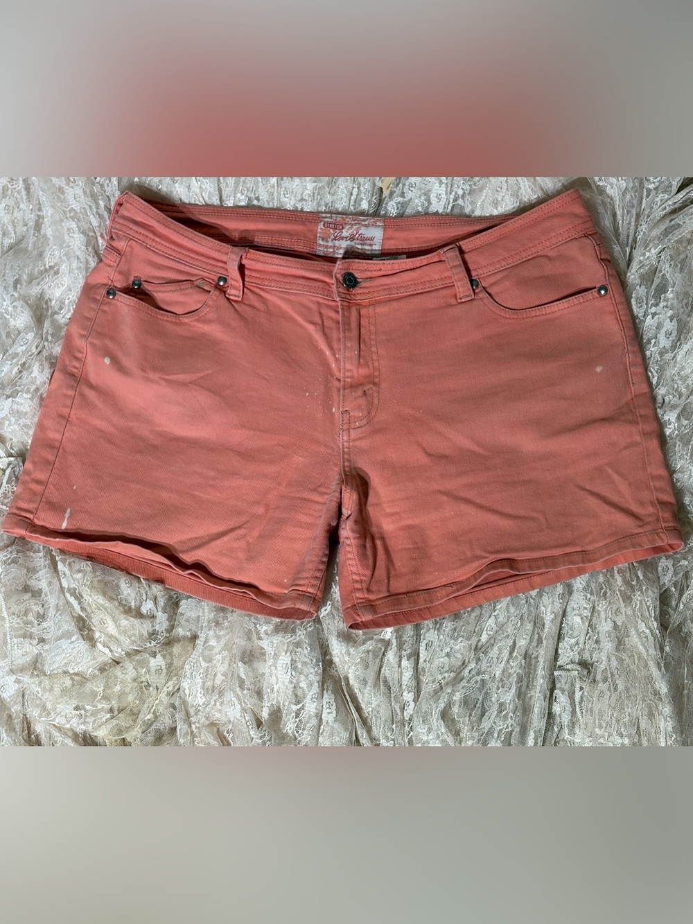 Levi's Coral Pink Denim Jean Shorts